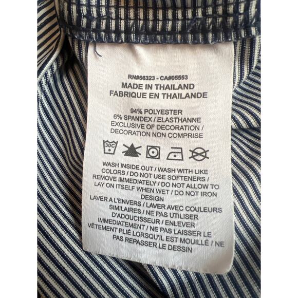 NIKE MENS DRY FIT MENS GOLF POLO SHORT SLEEVE SHIRT NAVY BLUE STRIPED SIZE LARGE - Picture 13 of 13